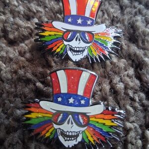 Grateful Dead Psycyle Sam Glitter And Non Glitter Pin Pair